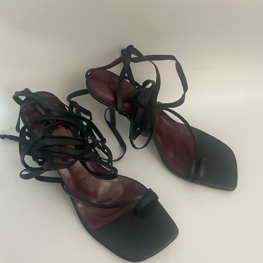 STAUD Nicola Leather High Heel Sandal Size 8.5 - Picture 4 of 9